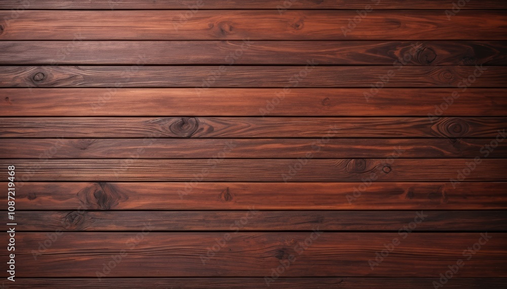Fototapeta premium Textured mahogany wood planks with rich brown tones for background
