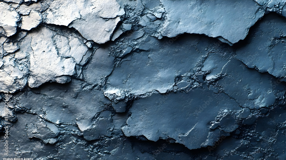 Blue Cracked Surface Texture - Abstract Background Blue Cracked Surface Texture - Abstract Background