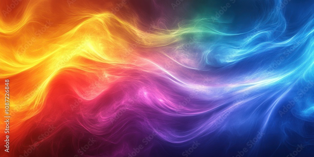 Abstract Background of Vibrant Wavy Lines in Red, Orange, Yellow, Purple, Green, and Blue Abstract Background of Vibrant Wavy Lines in Red, Orange, Yellow, Purple, Green, and Blue