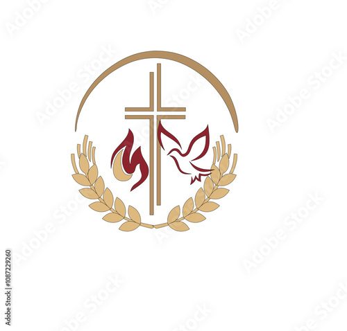 GOLD EMBROIDERY FOR LITURGICAL CLOTHES AND SACRED CEREMONIES. SACRED CATHOLIC SYMBOLS IN ANCIENT STYLE WITH GOLDEN DECORATIONS