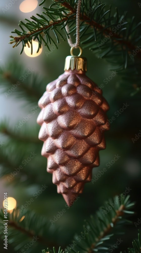 Rose Gold Pine Cone Christmas Tree Ornament Decor Rose Gold Pine Cone Christmas Tree Ornament Decor