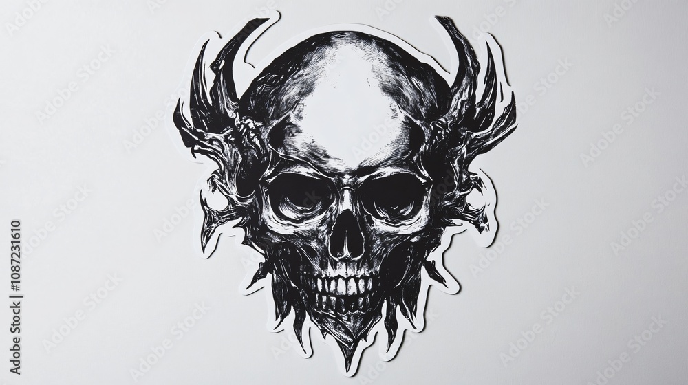 Dark Skull Illustration: A Captivating Depiction of Mortality and the Occult. Ideal for Gothic, Horror, or Halloween-themed projects. Explore the symbolism of life and death with this eerie artwork. Dark Skull Illustration: A Captivating Depiction of Mortality and the Occult. Ideal for Gothic, Horror, or Halloween-themed projects. Explore the symbolism of life and death with this eerie artwork.