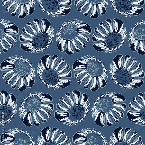 Folk Mottled Floral Dots Pattern