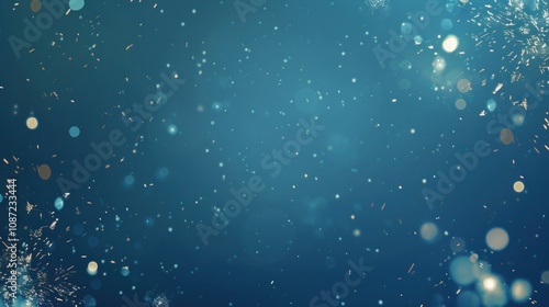 Abstract Blue Background with Glimmering Lights