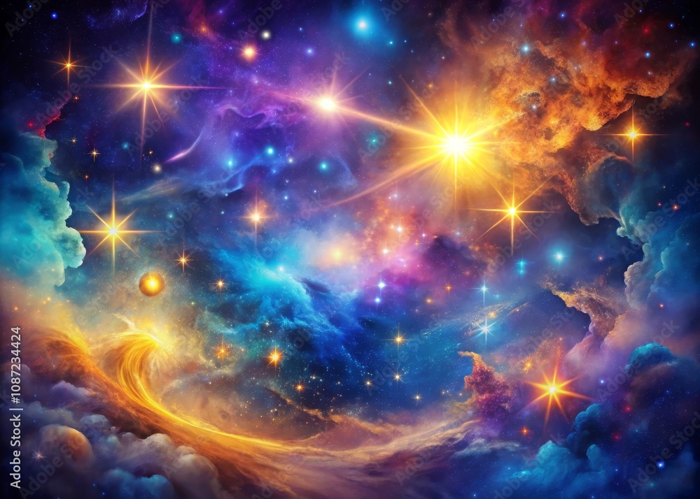 Fototapeta premium Abstract Cosmic Nebula Background with Stars for Design Projects