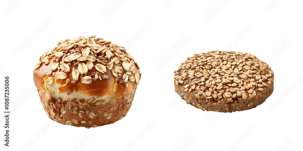 Baked cakes on white background
Baked cakes on white background