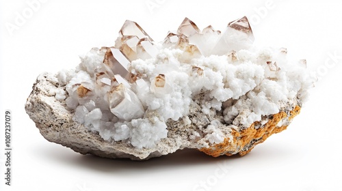 Smoky Quartz Crystal Cluster on White Background: A Captivating Display of Nature's Artistry