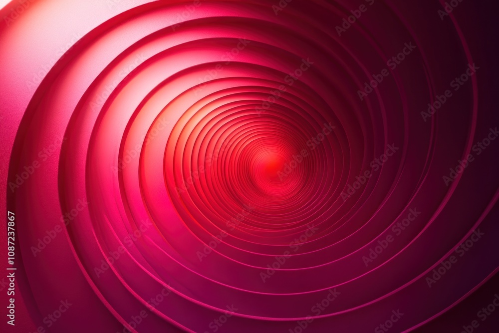 Abstract Pink and Red Concentric Circles Forming a Spiral Tunnel Abstract Pink and Red Concentric Circles Forming a Spiral Tunnel
