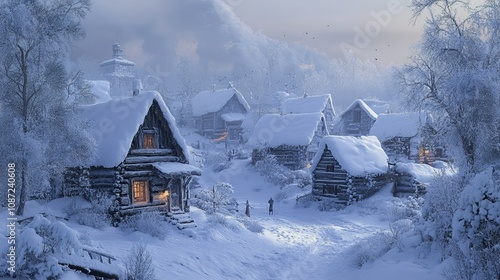 Snow-Covered Village 