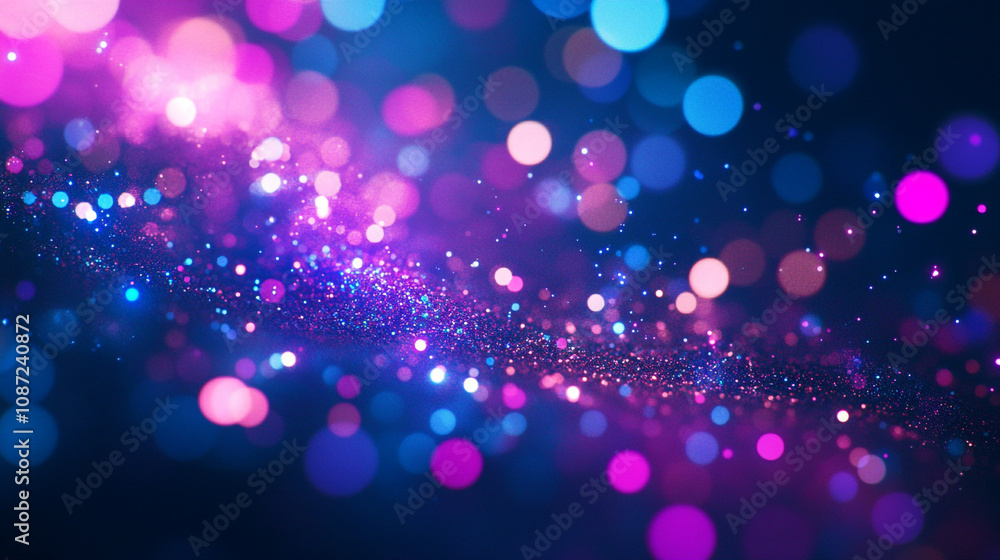 Colorful bokeh lights creating a vibrant atmosphere during a night celebration Colorful bokeh lights creating a vibrant atmosphere during a night celebration