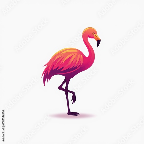 Vibrant Pink Flamingo Icon photo