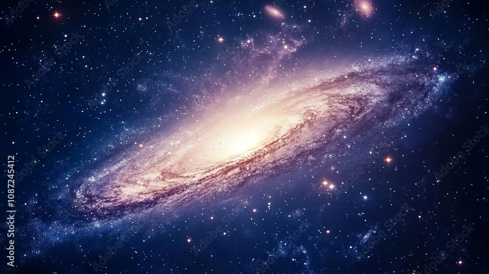 A stunning view of a spiral galaxy filled with stars and cosmic clouds in the vast universe A stunning view of a spiral galaxy filled with stars and cosmic clouds in the vast universe