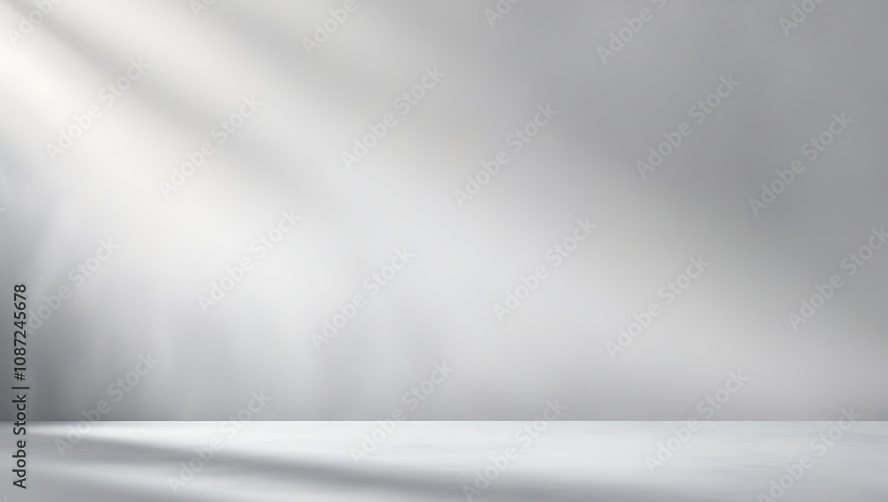 Gray background for product presentation with shadow and light from windows Gray background for product presentation with shadow and light from windows