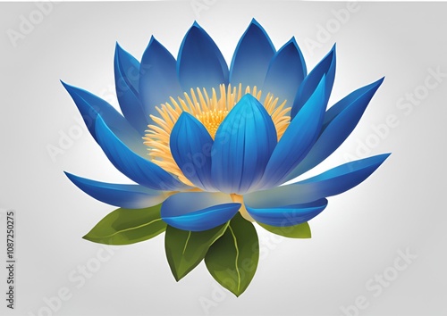 Blue lotus flower isolated on white or transparent.