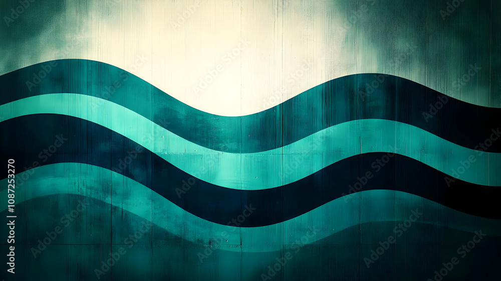 Abstract Background with Teal and Blue Waves Abstract Background with Teal and Blue Waves