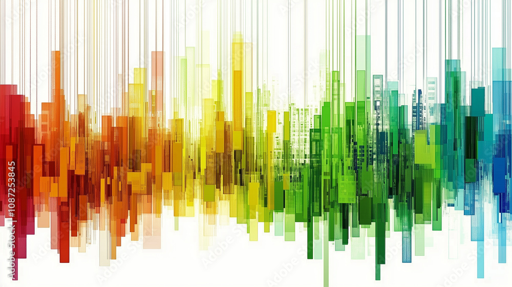 Obraz premium Vertical multi-colored lines background with white background