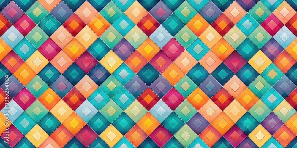 A Seamless Pattern of Vibrant and Interlocking Geometric Shapes with Gradient Colors and Soft Edges A Seamless Pattern of Vibrant and Interlocking Geometric Shapes with Gradient Colors and Soft Edges