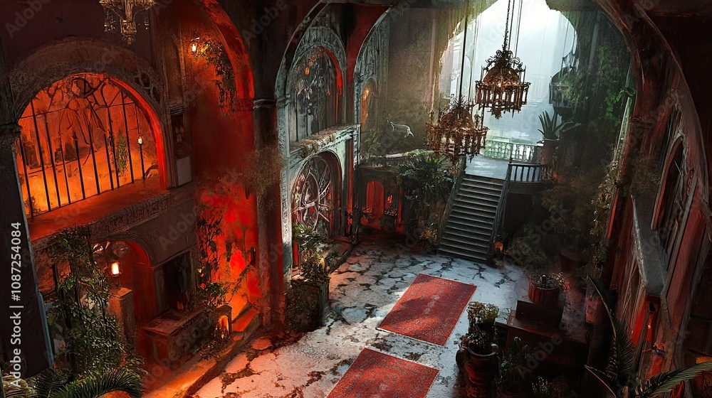 Naklejka premium Spooky Castle