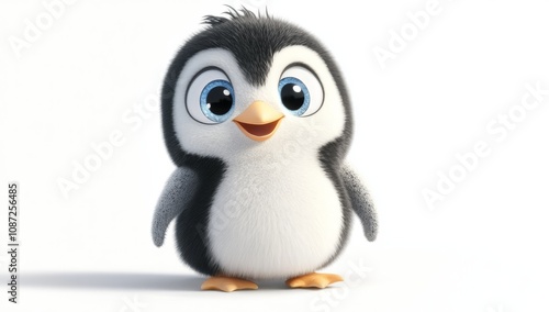 Children's books, illustrations, and branding would be enhanced with this charming and friendly cartoon penguin character. photo