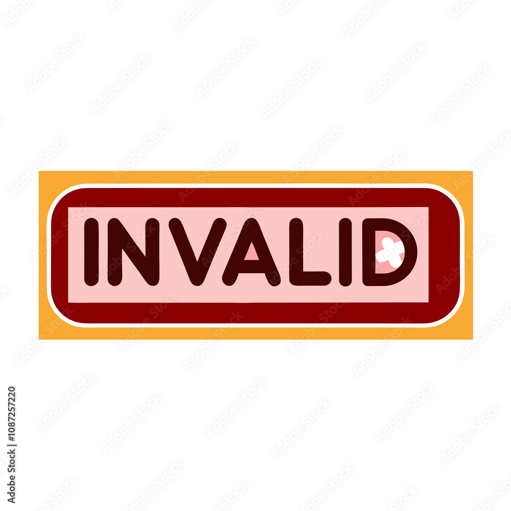 Invalid Badge with Red Cross Icon in Flat Design, AI Generation Invalid Badge with Red Cross Icon in Flat Design, AI Generation