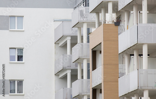 Multi-family apartment block with lots of windows