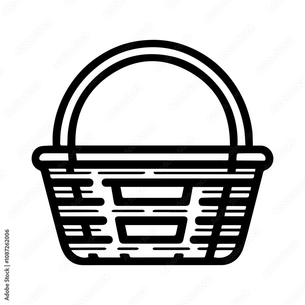 Simple Vector Icon of a Picnic Basket – Logo Design Illustration Simple Vector Icon of a Picnic Basket – Logo Design Illustration