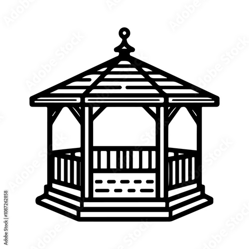 Simple Vector Icon of a gazebo – Logo Design Illustration