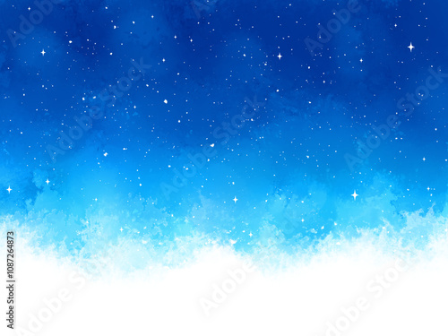 星空　夜空　水彩テクスチャ素材