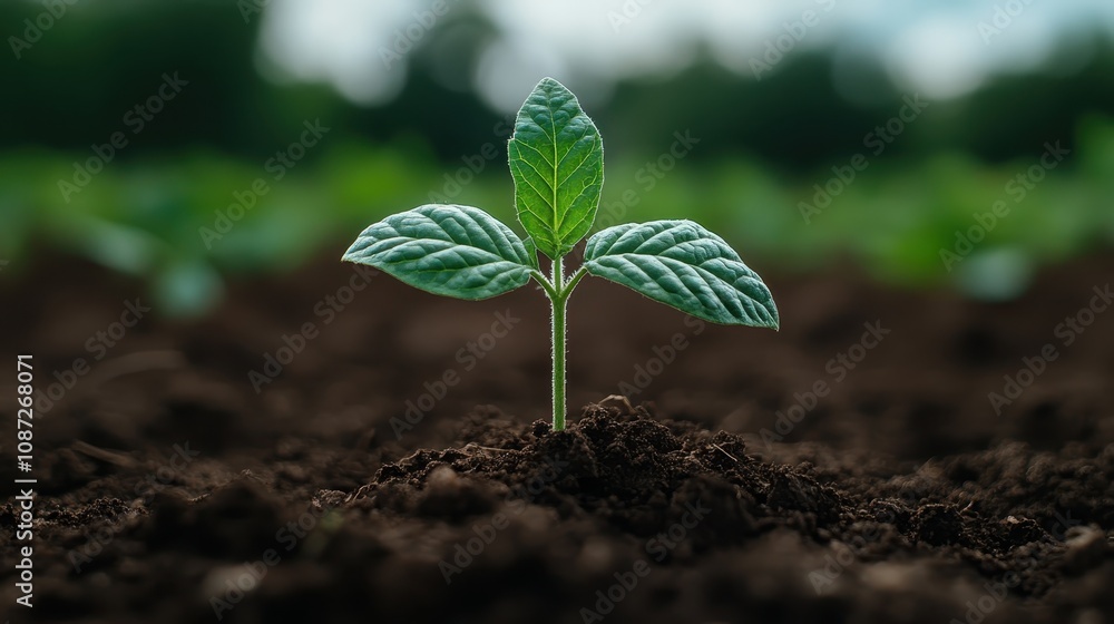 A resilient seedling rising from fertile ground, symbolizing new beginnings and the cycle of life under a bright and hopeful sky. A resilient seedling rising from fertile ground, symbolizing new beginnings and the cycle of life under a bright and hopeful sky.