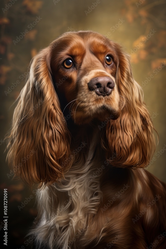 Portrait of a cocker spaniel with autumn leaves in warm light Thankful For My Dog Day Portrait of a cocker spaniel with autumn leaves in warm light Thankful For My Dog Day