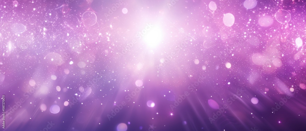 Radiant cosmic light with sparkling purple bokeh for mystical holiday design Radiant cosmic light with sparkling purple bokeh for mystical holiday design