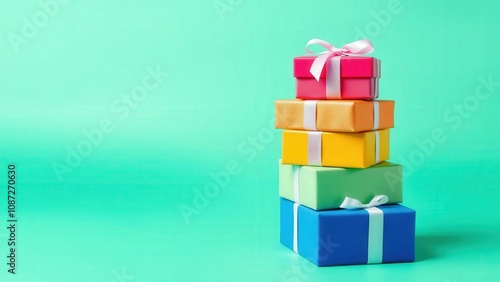 Brighten Up Your Day with Colorful Gift Boxes Perfect for Birthdays, Holidays, or Special Occasions photo