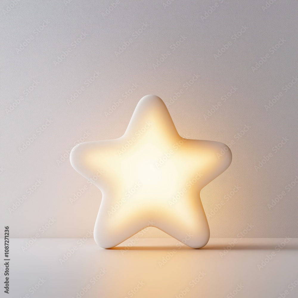 Cozy star-shaped night light on minimalist surface with soft glow - modern home decor accent for warm ambiance and relaxing atmosphere Cozy star-shaped night light on minimalist surface with soft glow - modern home decor accent for warm ambiance and relaxing atmosphere