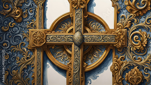 Cross, Jesus Christ, illustration of cross, ai generated