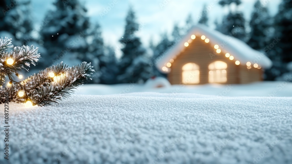 A cozy, warmly lit cabin sits amidst a snowy landscape, surrounded by pine trees, creating an inviting winter wonderland scene during the holiday season. A cozy, warmly lit cabin sits amidst a snowy landscape, surrounded by pine trees, creating an inviting winter wonderland scene during the holiday season.