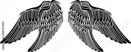 Angle wings silhouette vector