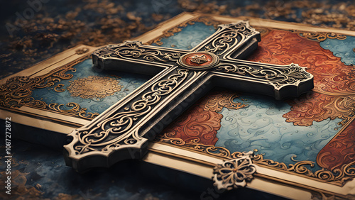 Cross, Jesus Christ, illustration of cross, ai generated
