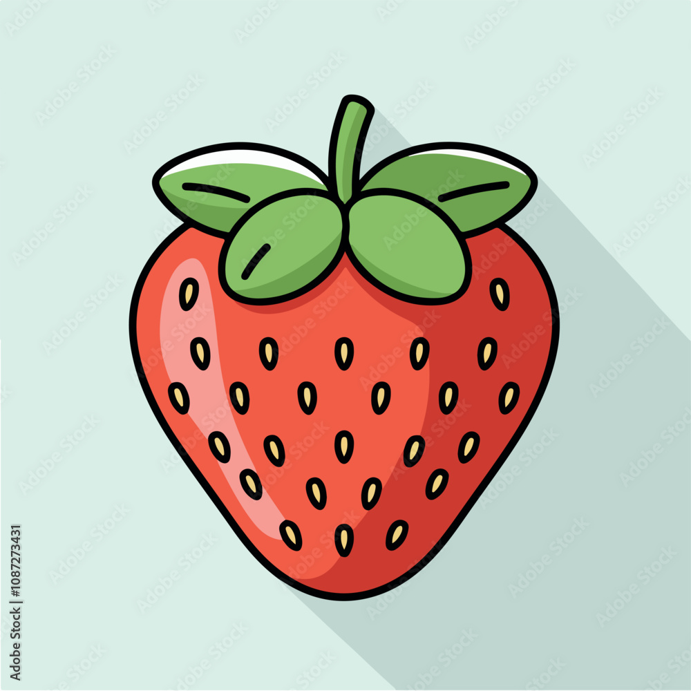 Obraz premium Strawberry Cartoon Style: 