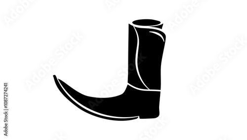 Mexican Boot Shot Glass,  black isolated silhouette