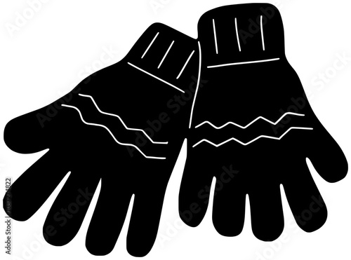 winter illustration scarf silhouette hat logo clothing icon fashion outline clothes set cold collection gloves warm jacket sweater style shape and vector graphic background