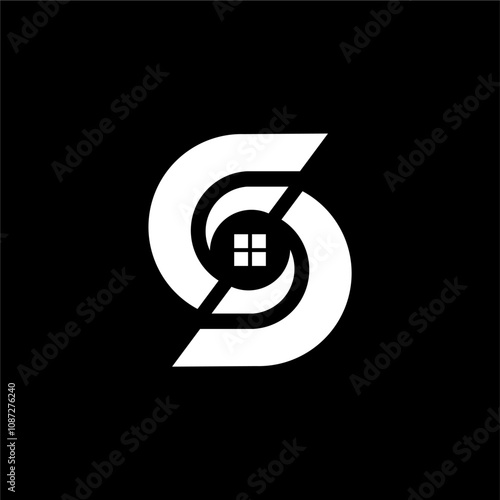 s logo design with house or real estate