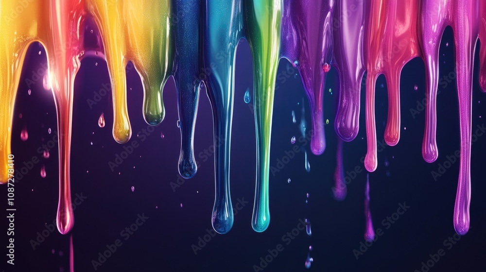 Naklejka premium Dripping Rainbow Paint