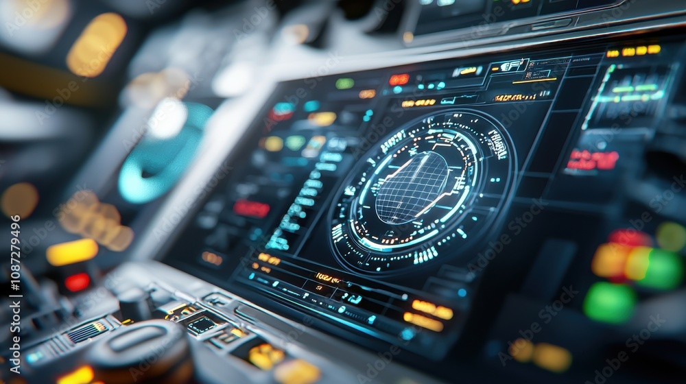 Obraz premium Advanced AI Control Panel in a Modern Setting