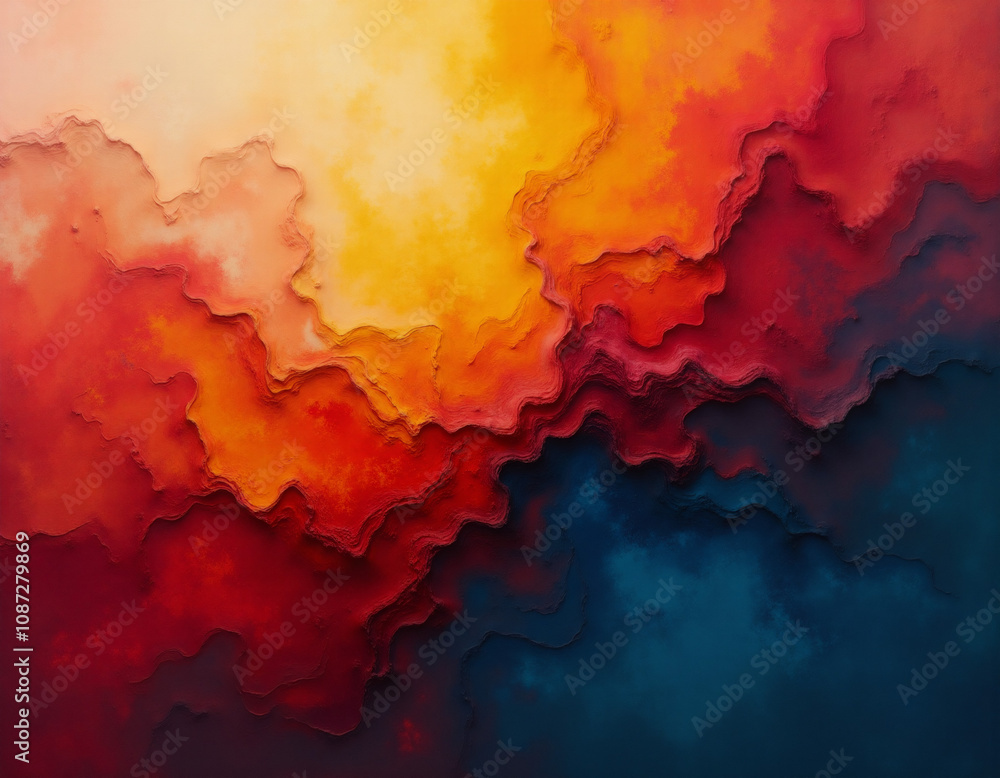 Obraz premium Abstract orange and blue background. Generative Ai