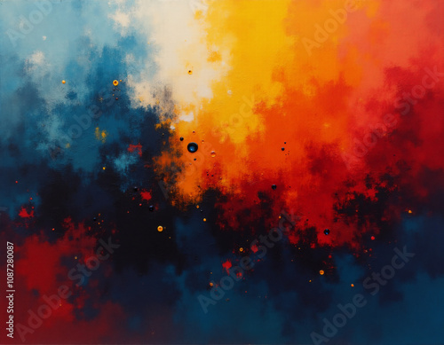 Abstract orange and blue background. Generative Ai