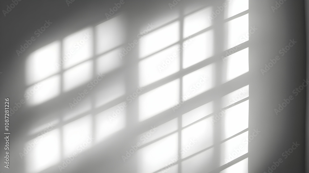 Abstract Window Light Shadow Cast on a Gray Wall Abstract Window Light Shadow Cast on a Gray Wall