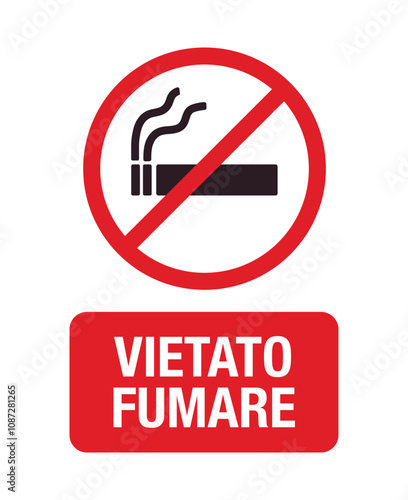 Vietato fumare - no smoking - Italian sign