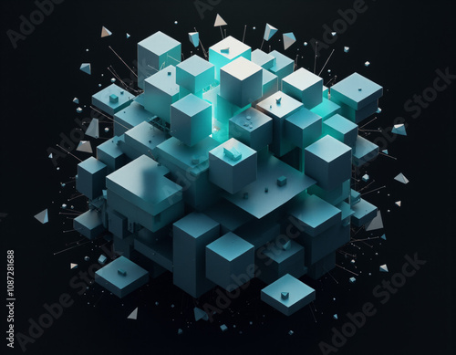 Abstract cayan background. Generative Ai