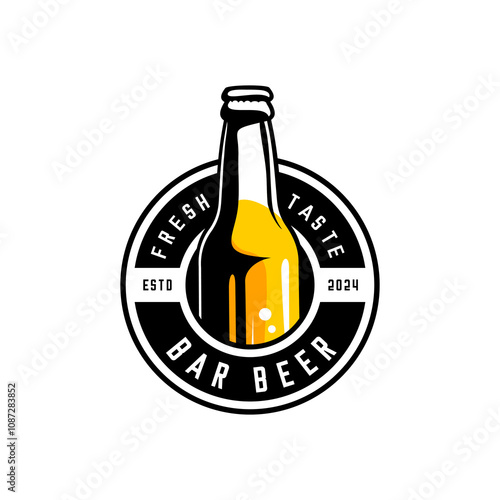 A bottle of beer logo vector 