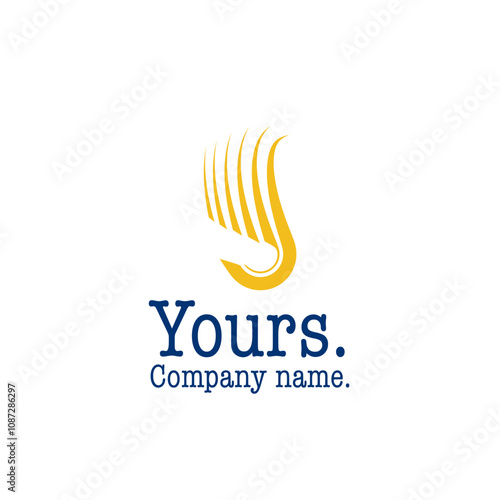 Interesting yellow logo with blue text